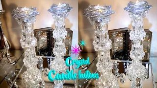 Best Dollar Tree | Thrift store crystal candle holders |center piece