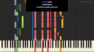 The Beatles - Michelle (Instrumental Tutorial + Lyrics) [Synthesia]