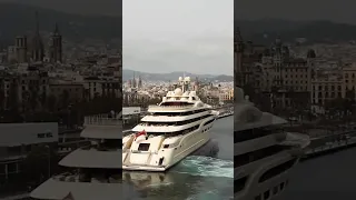 Giant Mega Yacht DILBAR in Barcelona #luxuryyacht