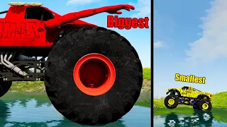 Biggest vs Smallest Monster Truck - Beamng drive