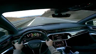 AUDI A6 Autobahn Very Fast Driving No Speed Limit in Germany POV