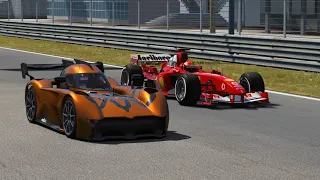 McMurtry Spéirling 2022 vs F1 Ferrari F2004 Michael Schumacher at Monza Circuit