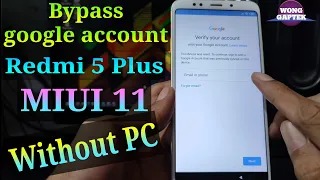 Frp bypass redmi 5 plus || Redmi 5 Plus Google account Bypass MIUI 11