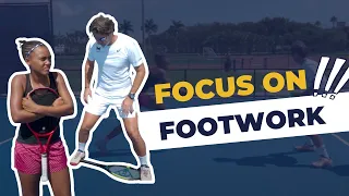 Footwork and positioning on a tennis court