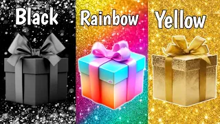 choose your gift box Black 🖤 Rainbow 🌈 Yellow 💛 #chooseyourgift #3giftboxchallenge