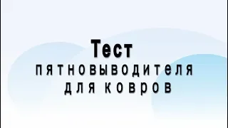 Тестируем пятновыводитель для ковров.