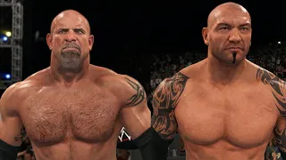 WWE 2K22 Goldberg vs Batista WWE World Heavyweight Championship Iron Man Match Gameplay