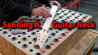 Making A Six String Multi Scale Guitar Sanding The Neck Adding Side Dots