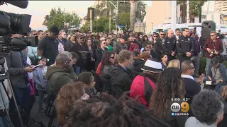 Huge Crowd Attends Vigil For Fallen Pomona Officer