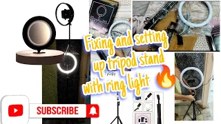 Affordable tripod stand with ring light under 900🎫🔥||fixing tripod stand ||setting up ring light