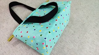 सिंगल कट वाला बैग बनाने का आसान तरीका || How To Make Beautiful Bag Cutting and Stitching