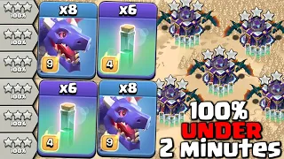 CWL Dragon! 100% 3 Stars Only Under 2 Minutes With Dragons + Invisibility Spells - Clash Of Clans