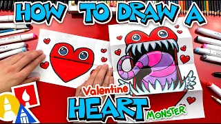 How To Draw A Heart Monster - Folding Surprise