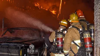 LAFD Row of Bungalows on Fire: Station 66 (Harvard Pk.)