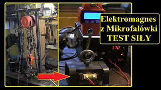 Jak zrobić silny i tani elektromagnes Test SIŁY 2  Transformator z mikrofalówki jako elektromagnes