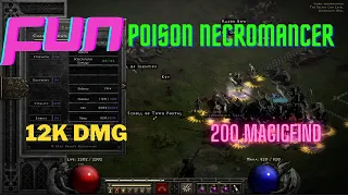 D2R| Fun Poison Nova Necromancer Build|75 FCR| 12k DMG | 200MF | Diablo 2 Resurrected