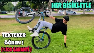 HER BİSİKLETLE TEKTEKER NASIL YAPILIR (%100 GARANTİ) TÜM AYRINTILAR / HOW TO WHEELİE