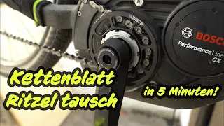 Ebike Tutorial  Kettenblatt  Ritzel wechseln Bosch Performance CX