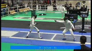 Asian U23 Fencing Championship 2019 MF T8 KALIYEV Tamirlan (KAZ) vs NAGANO Yudai (JPN)
