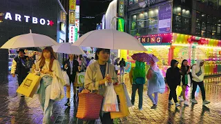 MYEONG-DONG Rainy Day Shopping Street, Seoul Night Walk , Seoul Travel Walker.
