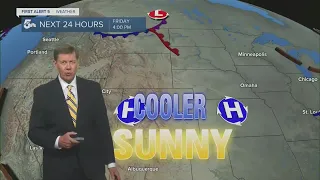 Cold front arrives tonight, bringing a cooler end to the week