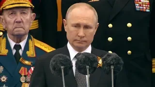 Выступление Владимира Путина на Красной площида в Москве в день Победы 9 мая 2019