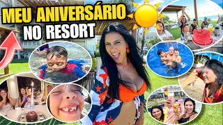 MEU ANIVERSÁRIO NO RESORT!!! *MEU FILHO APRENDEU A NADAR* 😱🥳🎉✈️