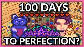 I Played 100 DAYS of Stardew Valley & tried to achieve Perfection! | How close can I get?