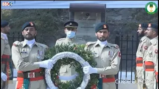 Floral wreath lying ceremony at monument of  Naik Saif Ali Janjua Shaheed Nishan E Haider