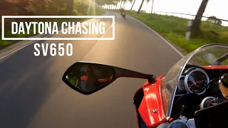 POWER | Triumph Daytona 675 chasing Suzuki SV650N | 4k | POV | Engine Sound |
