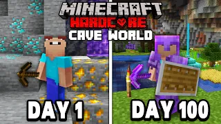 I Survived 100 Days of Hardcore Minecraft, In a Cave Only World... Here's What Happened