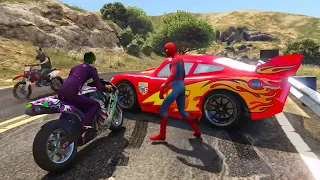 Örümcek Adam Şimşek Mcqueen ile Beraber Jokeri Çok Fena Dövüyor GTA 5 Hikaye Modu