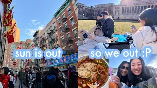 first glimpse of spring in nyc | columbia campus, china town, writing essays