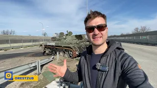 Destroyed villages in Ukraine on the road from Lviv to Kyiv