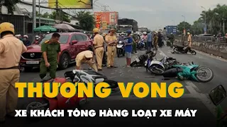 Xe khách tông hàng loạt xe máy dừng đèn đỏ, 1 người chết, nhiều người bị thương