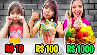 QUEM FAZ O MELHOR SORVETE DE R$10, R$100 e R$1000 - Desafio