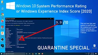 How To Find Your Windows 10 System Performance Rating in 2020 [Quarantine Special]