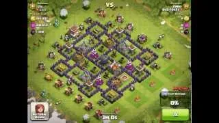 Clash of Clans - TH9 Strategy  - GIWIPE - 1300 dark elixir & 440k gold/elixir - OLD FOXES