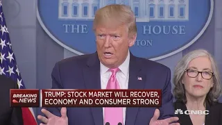 President Trump responds to reporter questions