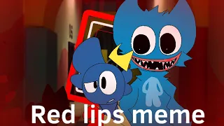 Red lips animation meme. Flipaclip. Poppy playtime. Huggy wuggy