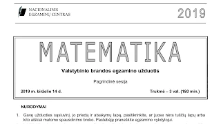 Matematikos valstybinis brandos egzaminas (2019)