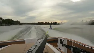 Slalom waterskiing Dec 2023 - MMW, 32mph, 28’ off