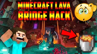 Minecraft Lava Bridge Hack 🔥 That Will Blow Your Mind🤯 #Shorts | BoosterX