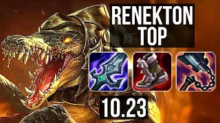 RENEKTON vs SETT (TOP) | 7 solo kills, 1200+ games, 8/2/8, Godlike | KR Diamond | v10.23