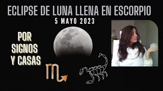 REVELACIONES Y FINALES - Eclipse lunar en ESCORPIO (signos y casas) - Último con Nodo Sur en 18 años