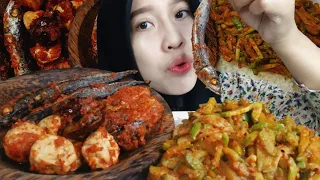 ASMR MUKBANG SAMBEL JENGKOL IKAN BAKSO TEMPE TUMIS LABU SIAM || AEMR INDONESIA || MUKBANG INDONESIA