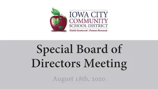 Board of Directors Meeting - 8/18/2020
