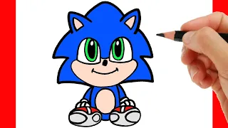 HOW TO DRAW SONIC - HOW TO DRAW BABY SONIC EASY