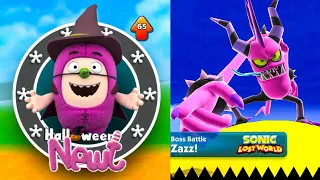 Sonic Dash Pirate Sonic  vs Oddbods Turbo Run Halloween Newt RUNNİNG CHALLENGE