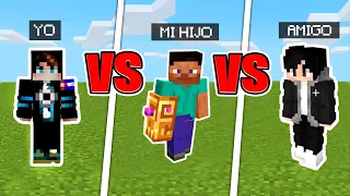 YO VS MI HIJO VS MI AMIGO EN MINECRAFT ! EL QUE ENCUENTRE LOS ITEMS PRIMERO GANA !